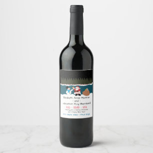 Père Noël Cadeau Au Étiquette De Vin Snowman