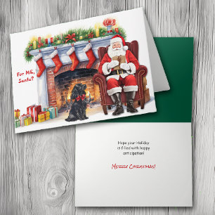 Père Noël cadeau Black Cocker Spaniel Dog Carte de