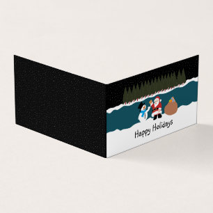 Père Noël Cadeau, Carte de Noël photo famille