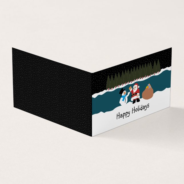 Père Noël Cadeau, Carte de Noël photo famille (Extérieur)