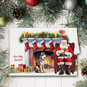 Père Noël Cadeau Siberian Husky Chien Noël
