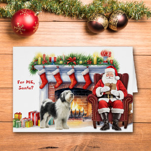 Père Noël Cadeau Vieux Anglais Sheepdog Holiday
