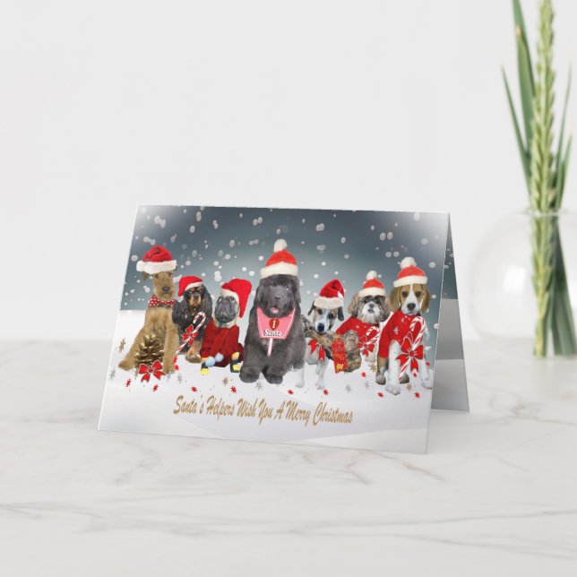 Père Noël Canine Helpers Cartes (Devant)