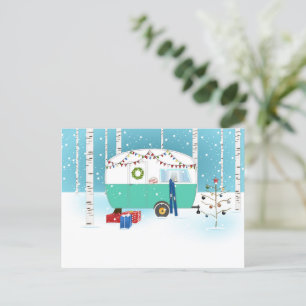 Père Noël Carte Camper de Noël