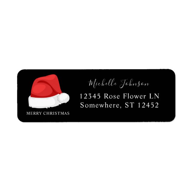 Père Noël Casquette Noël Adresse de retour Label n (Devant)