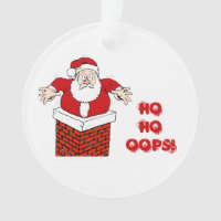 Père Noël coincé dans la cheminée Ho Ho Oups !