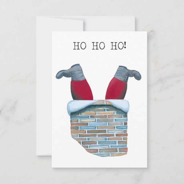 Père Noël coincée dans la carte Chimney (Devant)