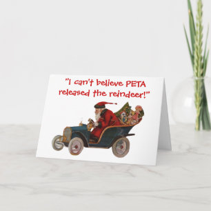 Père Noël conduisant grâce de voiture à la carte