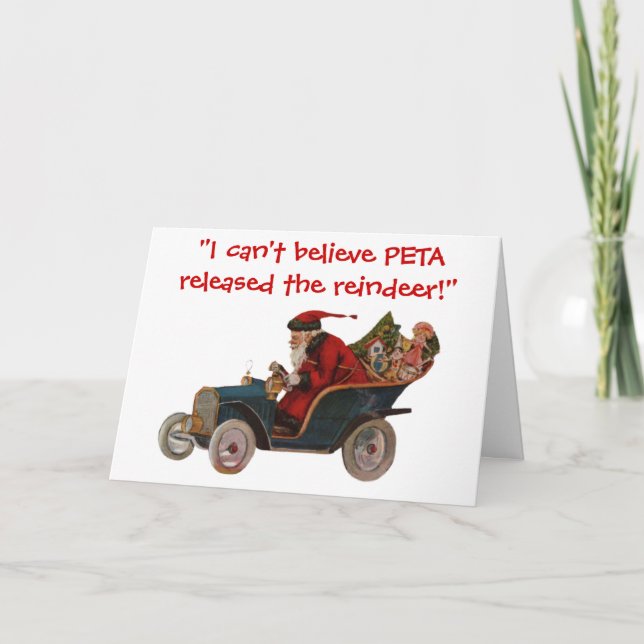 Père Noël conduisant grâce de voiture à la carte (Devant)