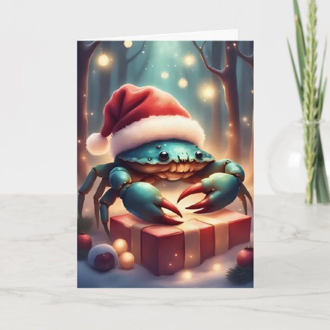 Père Noël Crab’s Holiday - Carte de Noël côtière (Devant)