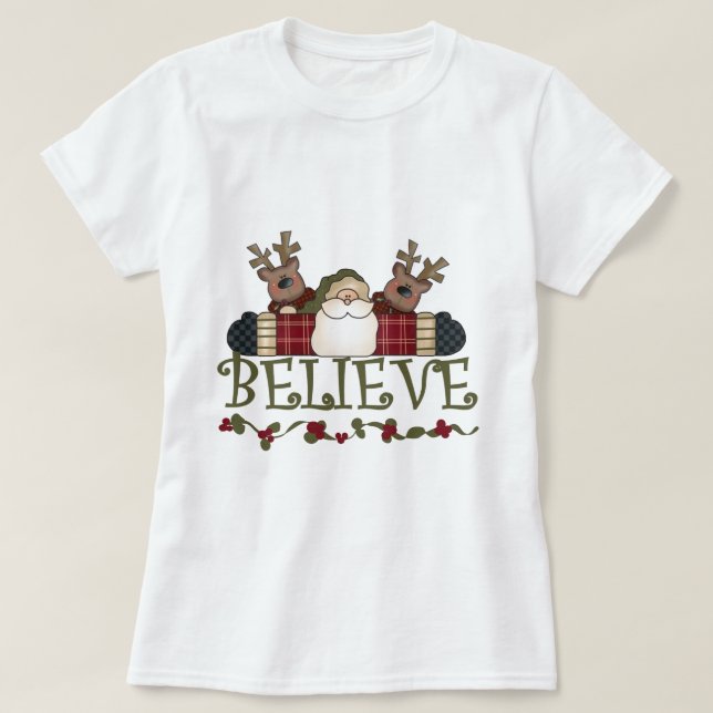 Père Noël Croire T-shirts et cadeaux (Design devant)