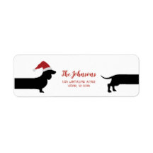 Père Noël dachshund Noël retour étiquette