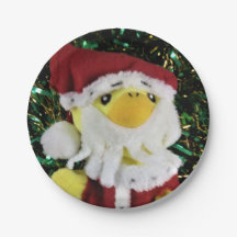 Père Noël Danny Duck. Assiettes en papier