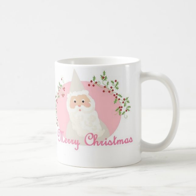 Père Noël dans la tasse rose de Noël (Droite)