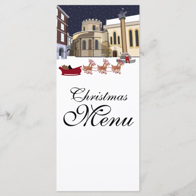 Père Noël Dans Le Menu Noël De Londres (Devant)