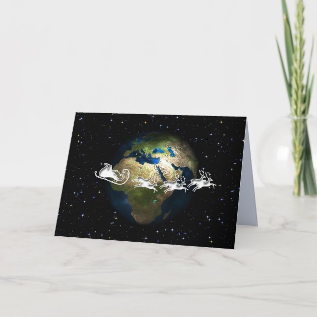 père Noël dans le monde entier carte de voeux (Devant)
