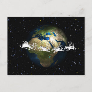 père Noël dans le monde entier carte postale