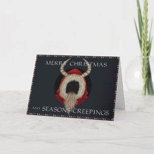 Père Noël déplaisant ou carte de Noël de Krampus