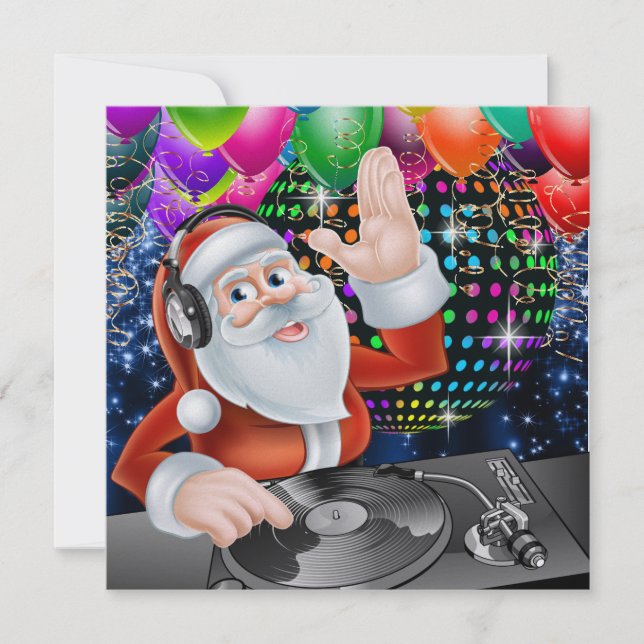 Père Noël DJ Disco Noël / Nouvel An Invitation (Devant)