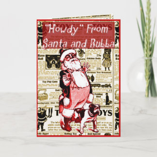 Père Noël drôle et sa carte de Noël de chien