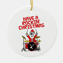 Père Noël Drums Drummer Musicien Ornement de Noël