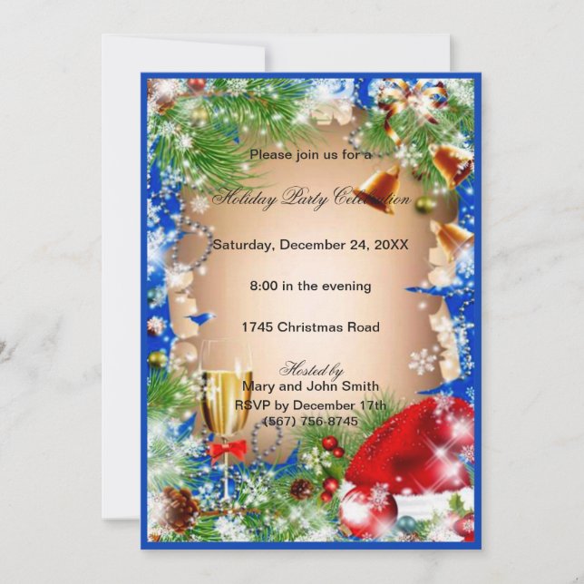 Père Noël Eat Drink Be Joyeux Noël Invitation (Devant)