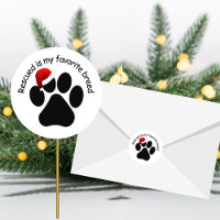 Père Noël Empreinte de patte Secouru Stickers Clas