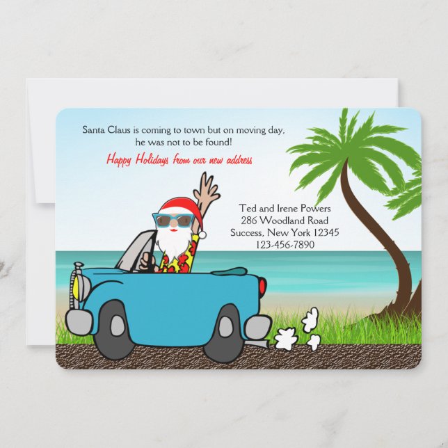 Père Noël en vacances Faire-part mobile (Devant)