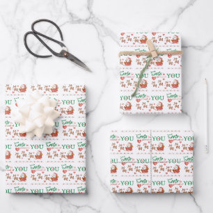 Père Noël Est Fier De Vous Envelopper Des Feuilles