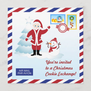 Père Noël et bonhomme de neige Invitation de l'éch