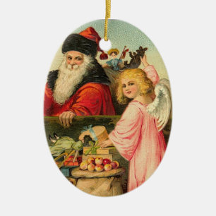 Père Noël et ornement de Noël d'ange