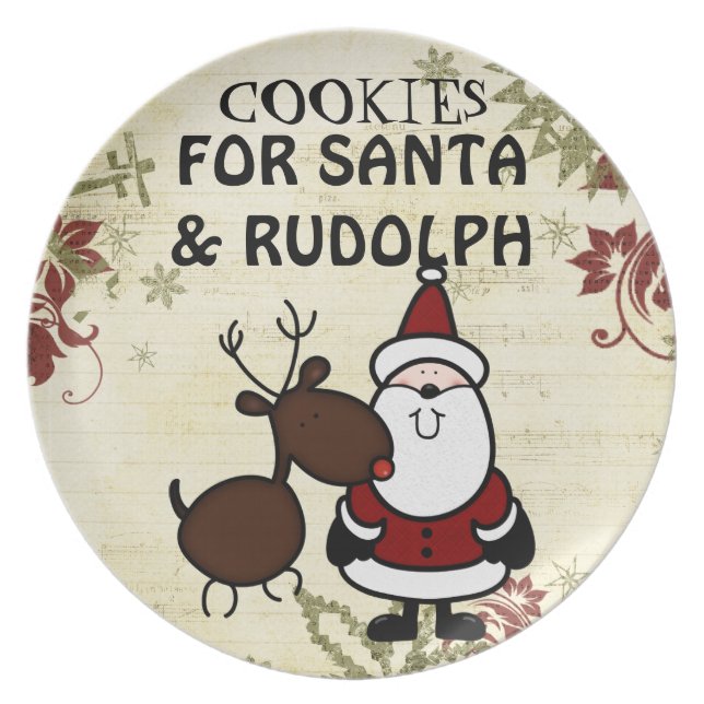 père Noël et plat de biscuit de Rudolph (Devant)