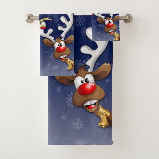 Père Noël et Reindeer Joyeux Noël Joyeux dessin an (En situation)
