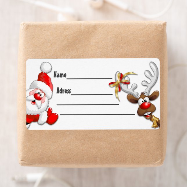 Père Noël et Reindeer Joyeux Noël Joyeux dessin an (En situation)
