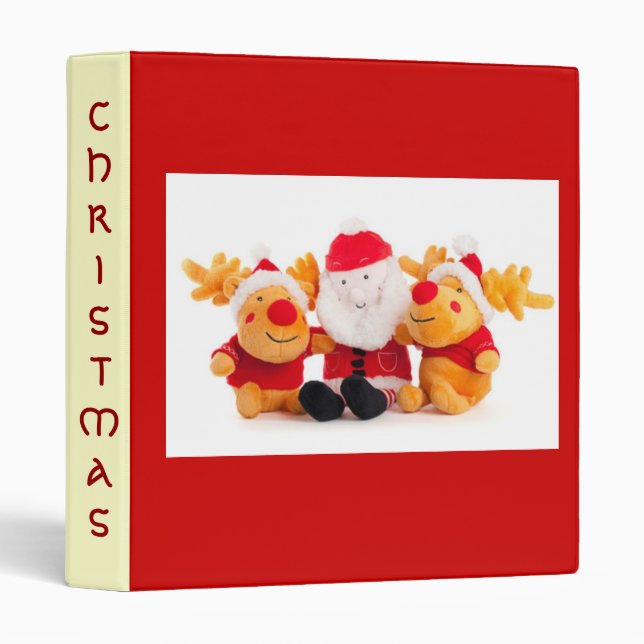 Père Noël Et Reindeers Classeur (Devant/Côté)