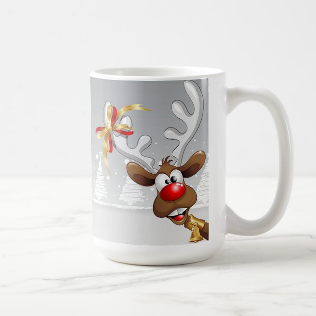 Père Noël et Rudolf Dessin sur Mug (Droite)