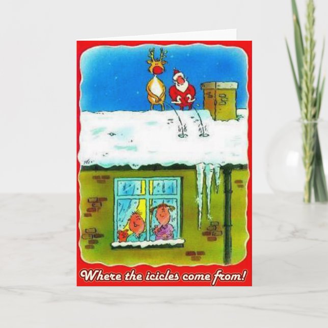Père Noël et Rudolf fait pipi sur la carte de (Devant)