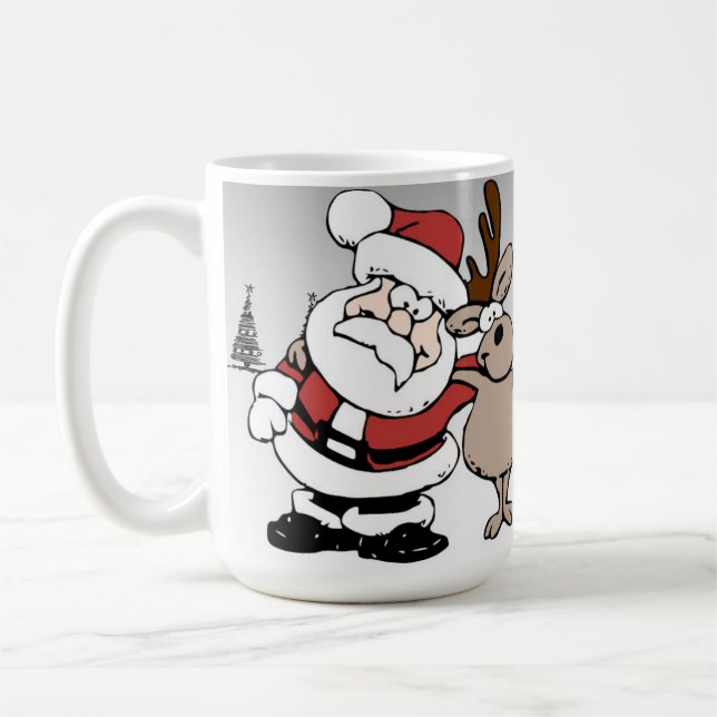 Père Noël et Rudolph la tasse flairée rouge de (Gauche)