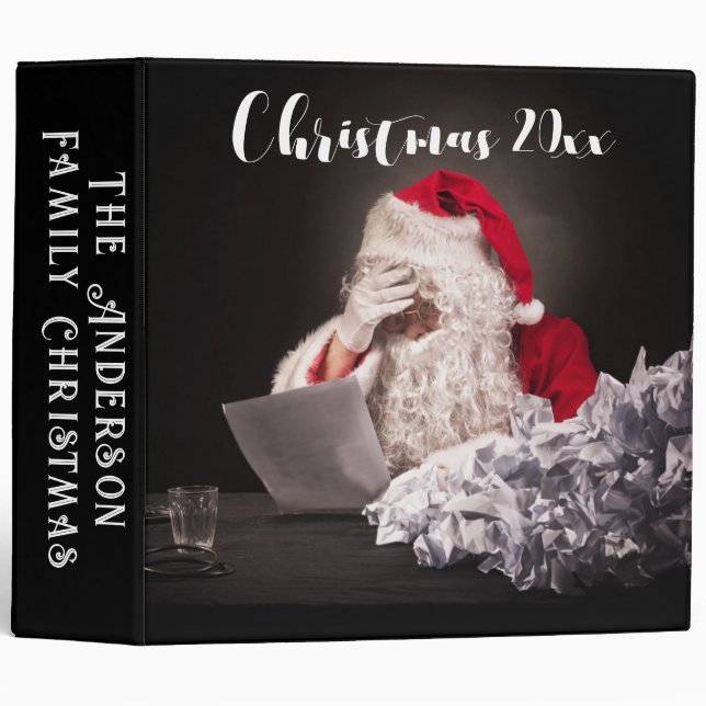 Père Noël Famille Noël 3 Anneau Classeur (Devant/Côté)