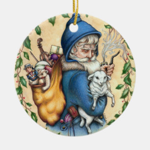 Pere Noel FATHER CHRISTMAS ORNAMENT Round