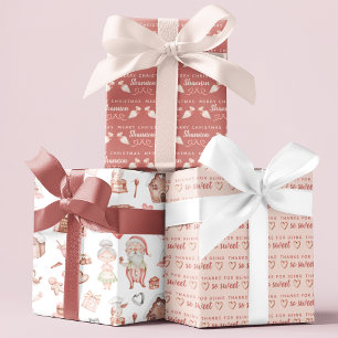 Père Noël Feuilles de papier d'enveloppement de bo