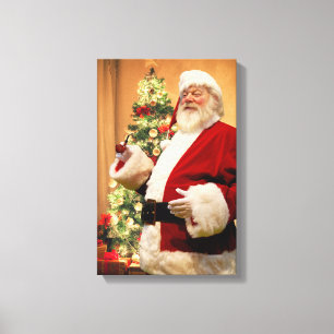Père Noël fumant une copie de toile de tuyau