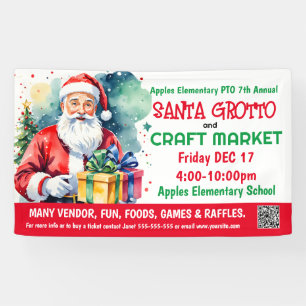 Père Noël Grotto & Craft Market PTO PTA Bannière d