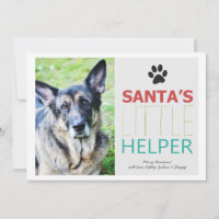 Père Noël Helper - Pet Photo Vacances Cartes Plat