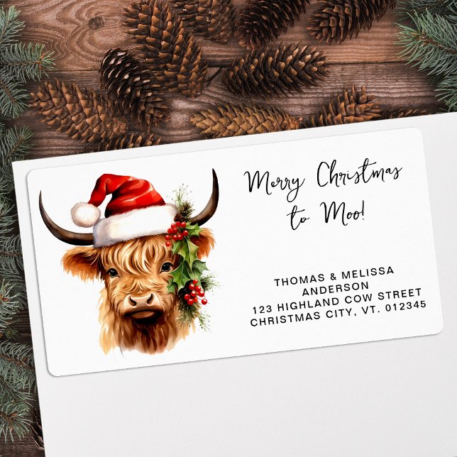 Père Noël Highland Cow Festive Animal Adresse de r (Créateur téléchargé)