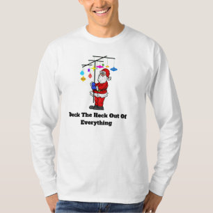 Père Noël Holding décoré Antenne T-shirt de Noël