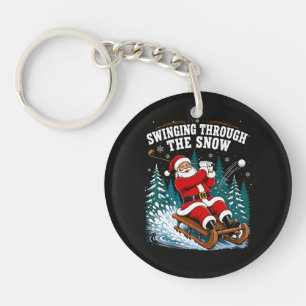 Père Noël jouant au golf Joyeux Noël golfeur