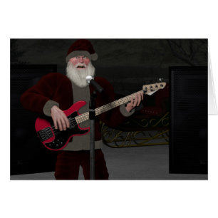 Père Noël joue de la guitare électrique