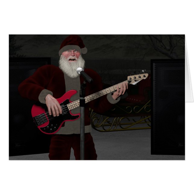 Père Noël joue de la guitare électrique (Devant horizontal)