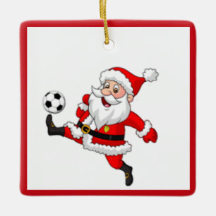 Père Noël Jouer soccer ornement de Noël